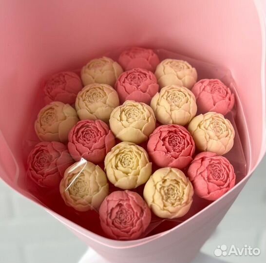 Шоколадные пионы, сладкие съедобные букеты