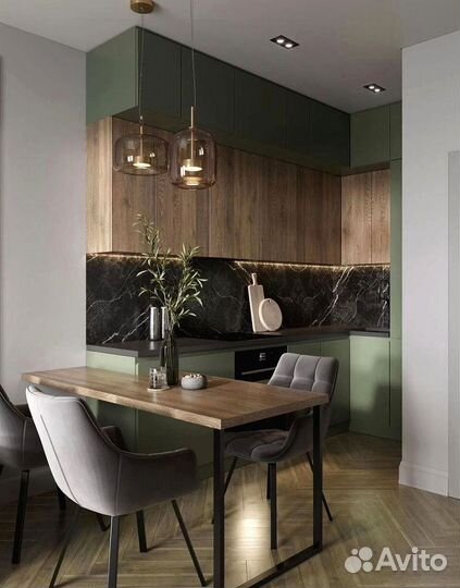 Кухня под потолок на дачу