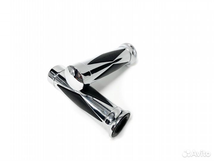 Ручки руля универсальные хром (черный ромб)