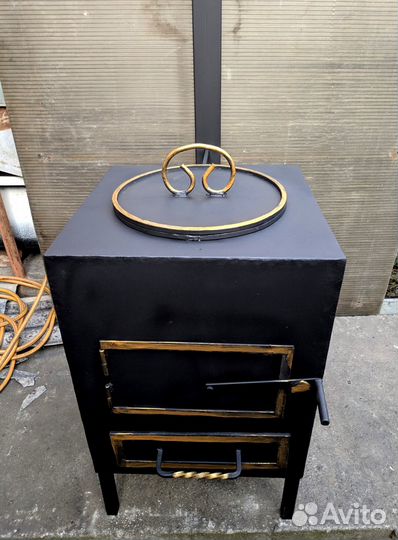 Мангал с печкой под казан