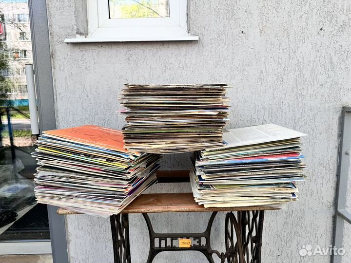 Винил пластинки разные одним лотом 80 шт