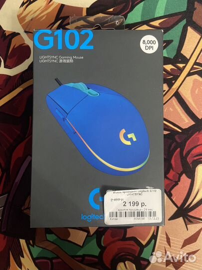 Мышка logitech g102 синия