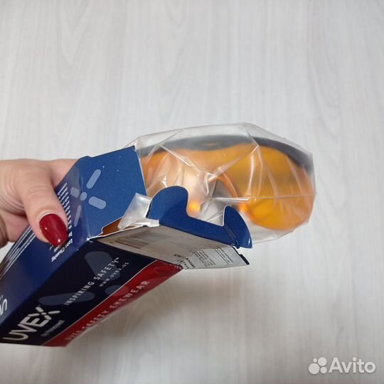 Защитные новые очки Uvex с оранжевыми линзами