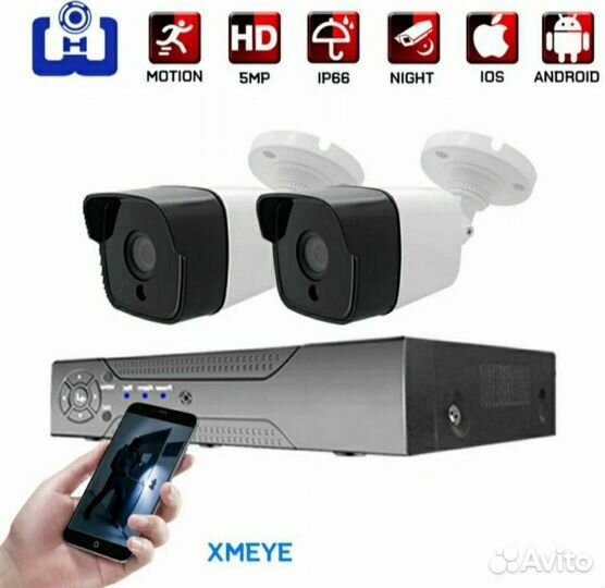 Комплект видеонаблюдения на 2 камеры FullHD