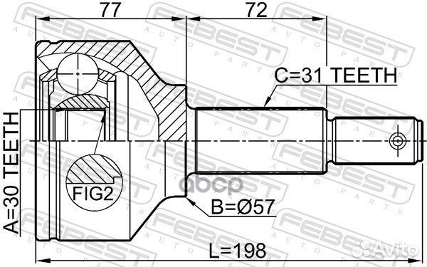 ШРУС внешний перед прав/лев ;ford transit TTG