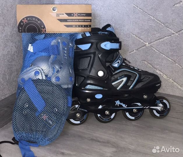Роликовые коньки + комплект защиты для катания