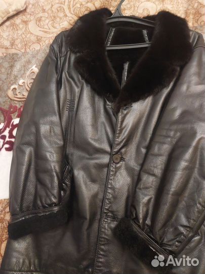 Кожаная дубленка мужская 50 52