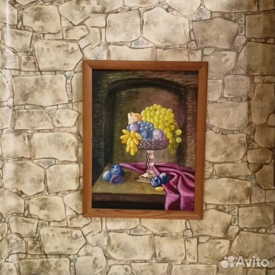 Картина Натюрморт Фрукты в вазе холст масло