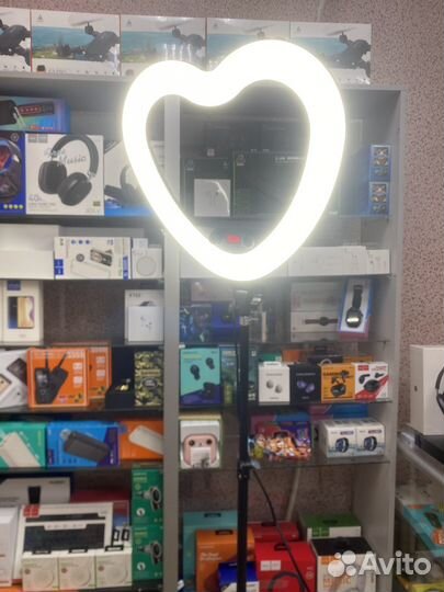 Кольцевая цветная лампа MJ-48 (сердце). 40 цветов