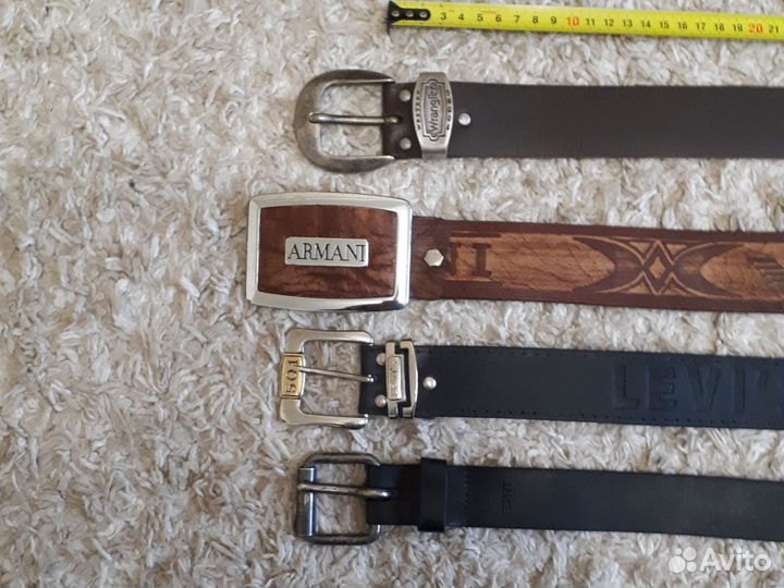 Кожаные ремни Wrangler, Armani, Levi's, Esprit