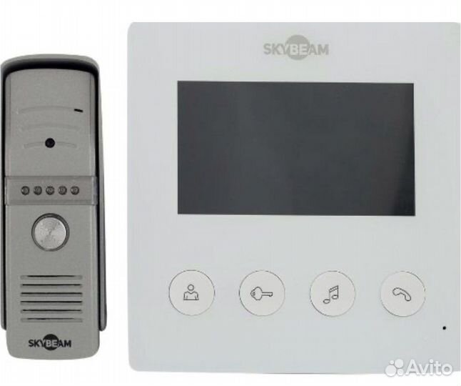 Видеодомофон с вызывной панелью белый