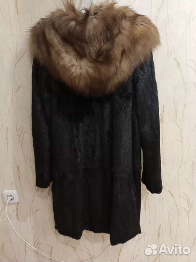 Шуба норковая с капюшоном 44 46