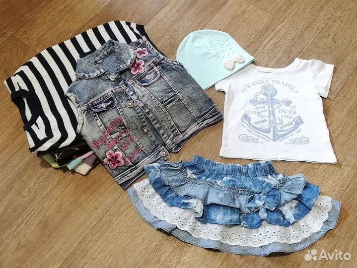 Брендовые вещи пакетом 30шт на девочку 86-92см