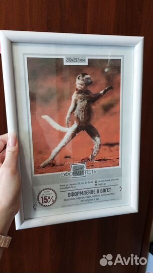 Рамка деревянная белая А4 для диплома/грамоты