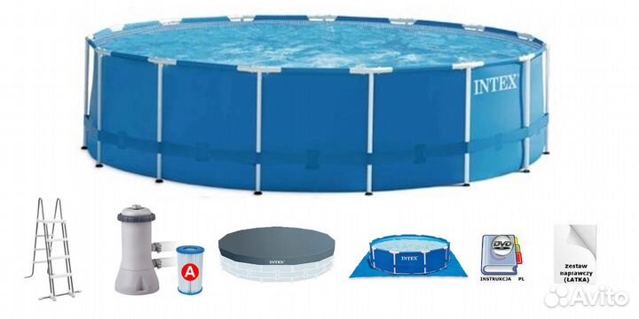 28242 Каркасный бассейн intex metal frame (457см x
