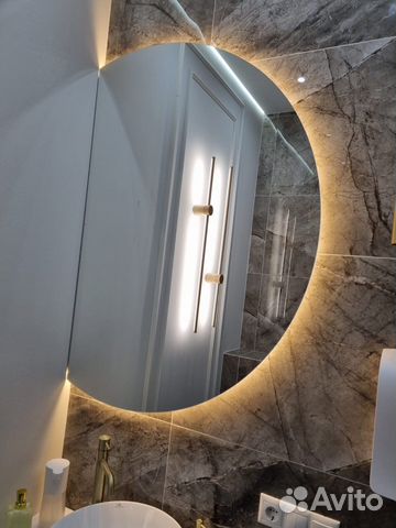 Зеркало с подсветкой полукруг led зеркало