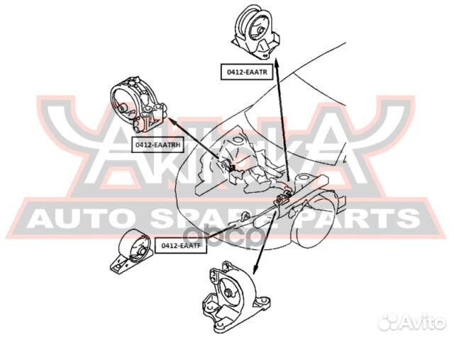 Подушка двигателя правая AT 0412eaatrh asva