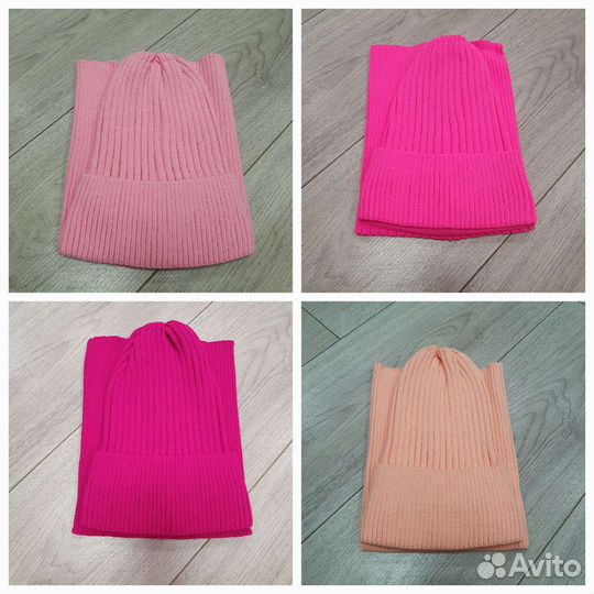 Весенний комплект шапка-снуд новый