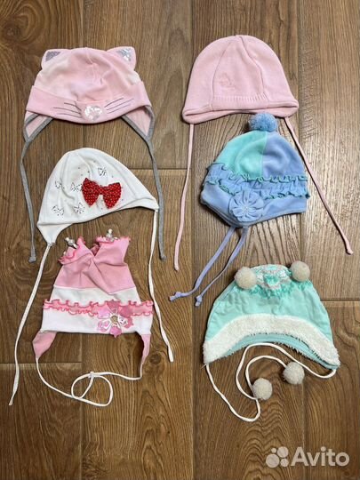 Детские шапочки для девочек до года