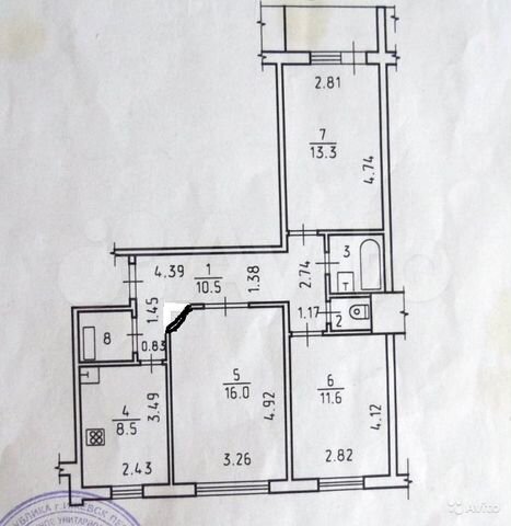 Планировка 3 комнатной квартиры ленинградской планировки 3-к квартира, 66 м², 3/10 эт. на продажу в Ижевске Купить квартиру Авито