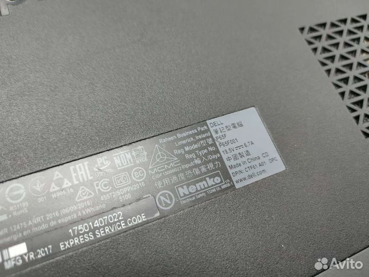 Ноутбук dell P65F