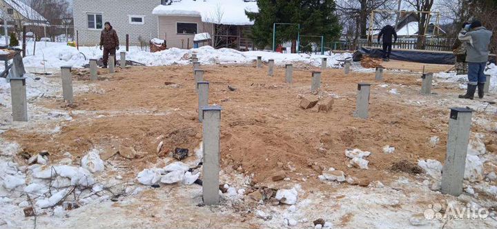 Фундамент на жб сваях, монтаж жби, монтаж жб свай