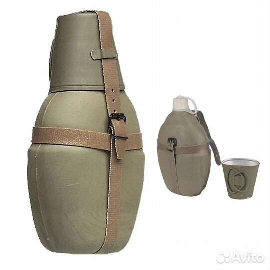 Фляжка ГДР армейская термо, 0,7л, пластик (оригина