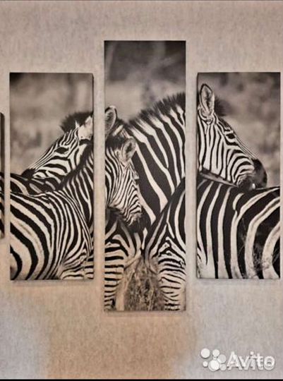 Модульная картина зебры