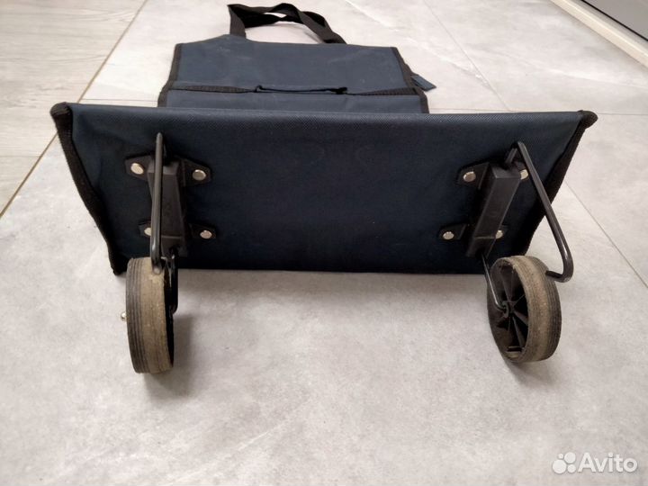 Сумка-тележка хозяйственная, 2 колеса, темно-синяя