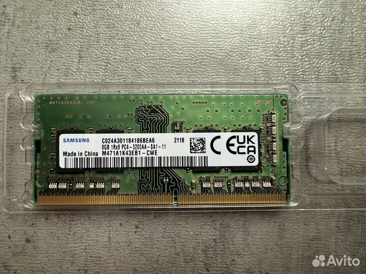 Оперативная память ddr4 so-dimm 8 gb 3200 samsung