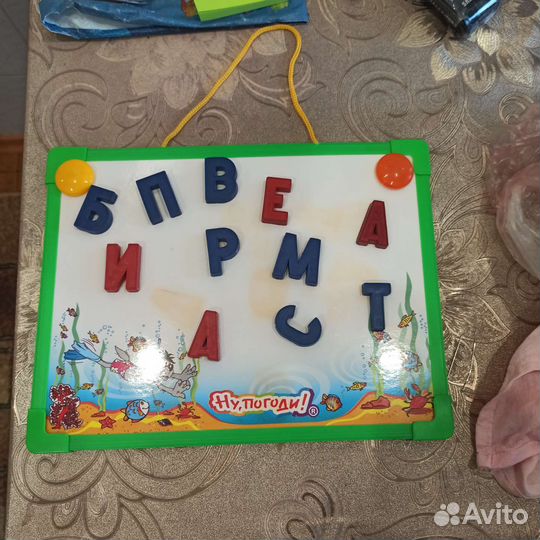 Детская магнитная доска, счётные палочки