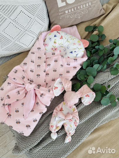 Муслиновый конверт для девочки