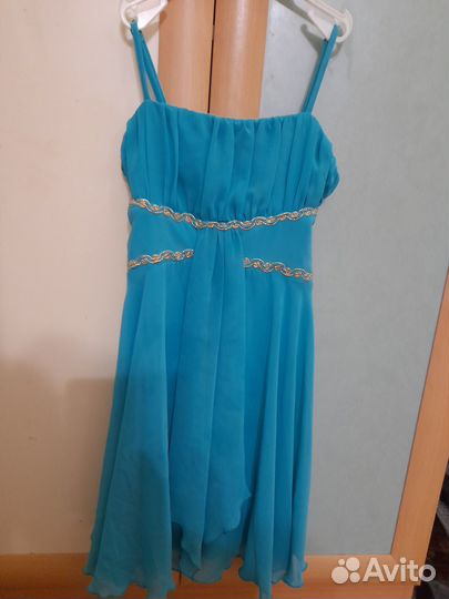Платье для девочки бирюзовое