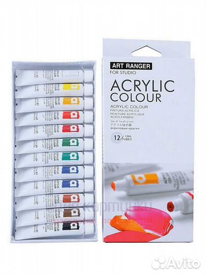Акриловые краски «Две картинки» 12 шт. по 12 мл, п