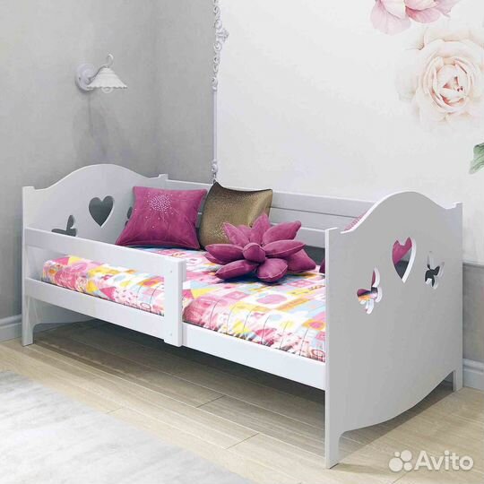 Кроватка сингл от 2х лет из натурального дерева с