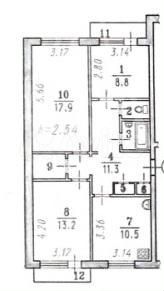 3-к. квартира, 69 м², 5/5 эт.