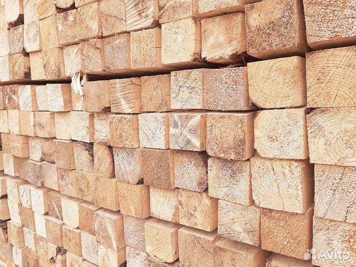 Обрезной брус 100х100х6000 2 сорт Гост из ели