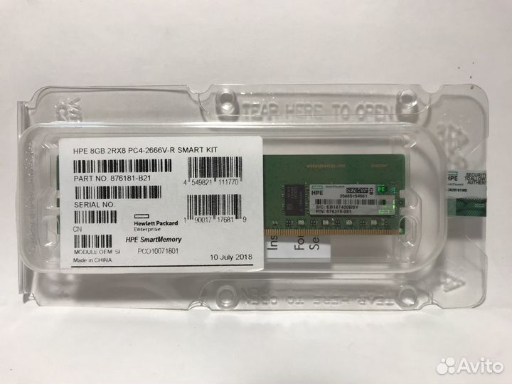 876181-B21 Оперативная память DDR4 HPE 8Gb rdimm