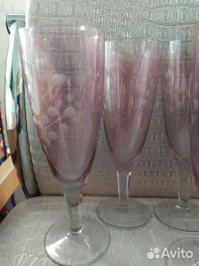 Фужеры, рюмки СССР. Марганцовое стекло