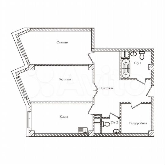 2-к. апартаменты, 89,3 м², 8/14 эт.