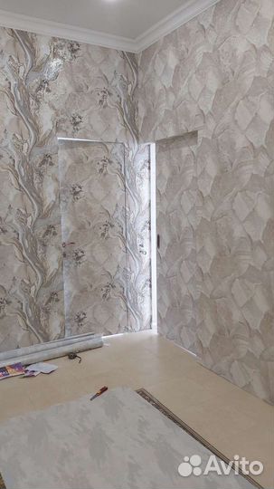 Шпатлевка, поклейка обоев