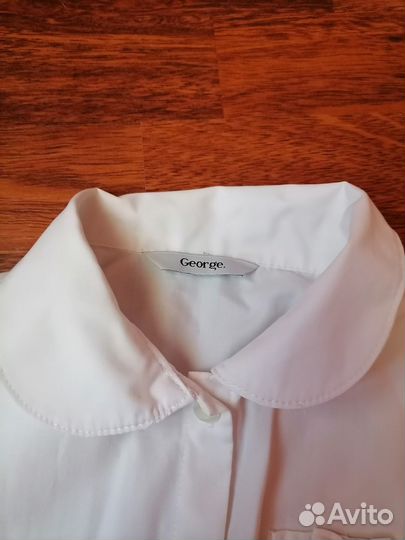 Рубашка белая для девочки 8-9 лет