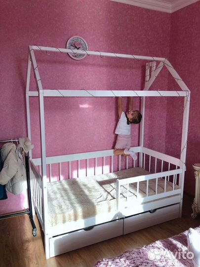 Кровать домик белый 160/80 (магазин)