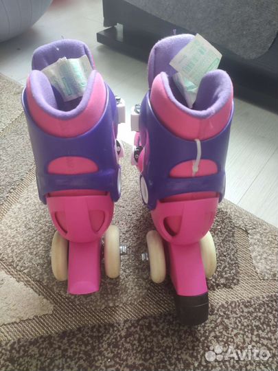 Роликовые коньки детские раздвижные 3 колесные