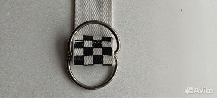 Ремень в шашечку чёрнобелый