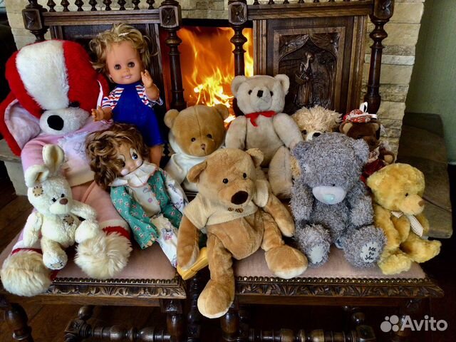 Кукла винтажная и собака гдр, медведи