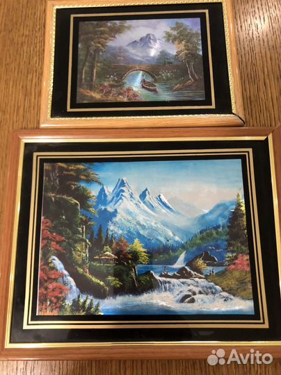 2 Репродукции Китайский пейзаж в раме