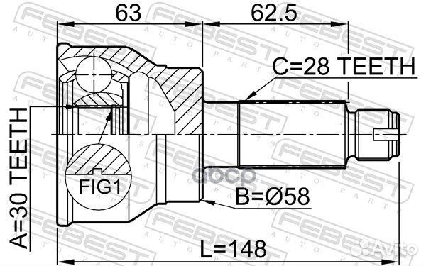 ШРУС наружный 30X58X28 suzuki SX4 06- 0710036 F