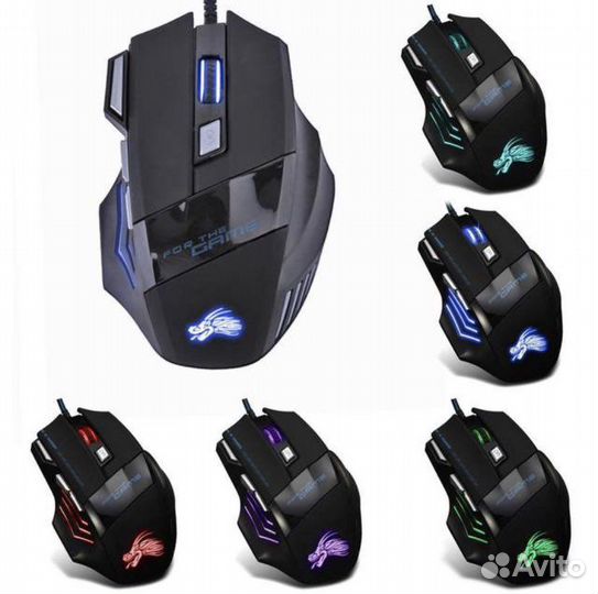 Игровая проводная RGB мышь 5500 DPI 7 кнопок