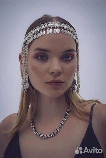 Бусы посеребренные шарики цепочка